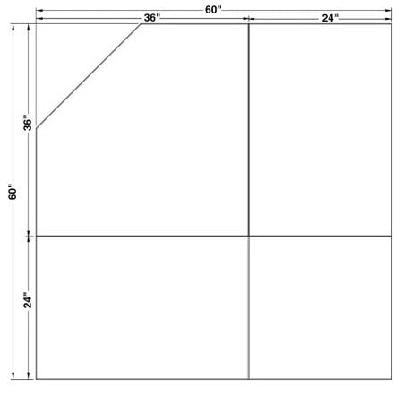 60" Corner Modular Hearth Pad