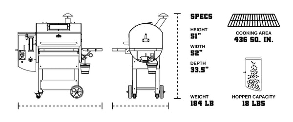 GMG Prime 2.0 Plus Wifi - Ledge Pellet Smoker