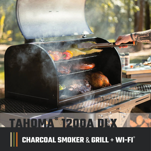 Oklahoma Joe Tahoma 1200A DLX Auto-Feed Charcoal Smoker & Grill (Wi-Fi)